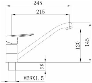 Смеситель для кухни РМС SL141-004F-25 хром